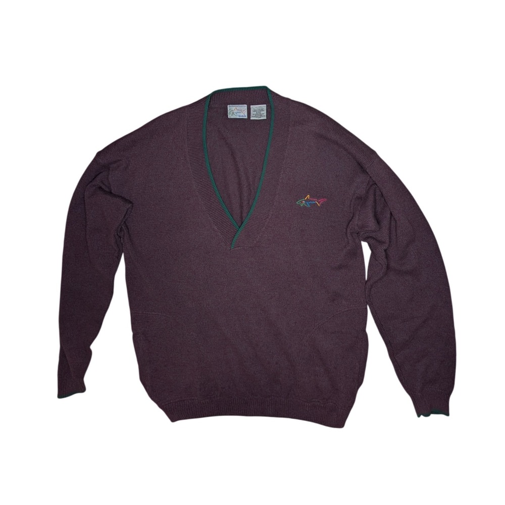 Greg Norman Reebok Collection V-Neck Sweater‎ Mens XXL Purple Golf Pullover